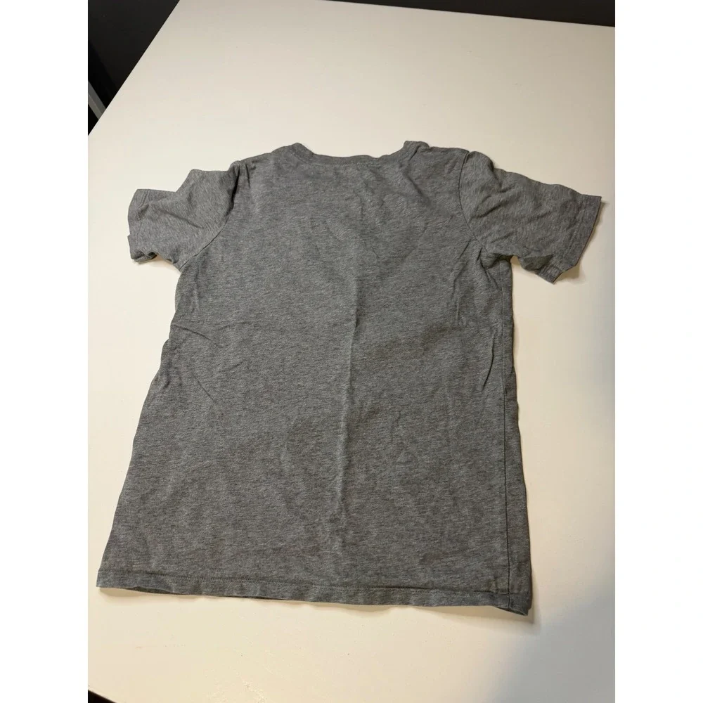 Nike Boys Athletic Cut Graphic T-Shirt Heather Gray Green Yellow Size Small